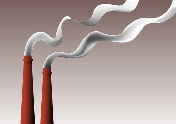 Climate Change Smokestacks Factory Smoke Polluting Environment Metaphysical Background Retro — Stock Vector