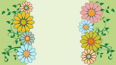 Bahar geldi ve çiçek açıyor. Soyut çiçekli soyut bir arkaplan. Vektör illüstrasyonu ve kopyalama alanı