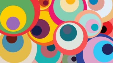 Çemberlerle canlandırılmış arka plan. Dairesel hareketle geometrik illüstrasyon