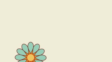 Geriye dönük bahar arkaplanı. Çiçeklerin canlı doğumu. Düz dizaynlı çiçek çizimi