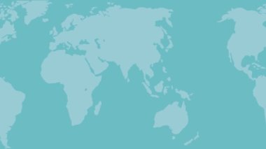 Canlandırılmış dünya haritası. Dünyanın yatay akışının kusursuz döngüsünün animasyonu. Görüntüleri döndür