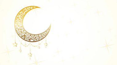 Ramazan kareem selamlama şablonu İslami hilal, arka plan. Animasyon çizimi. Görüntüleri döndür