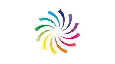 Soyut değişken hız gökkuşağı fırıldağı, yeşil enerji kavramı ve rüzgar bıçakları