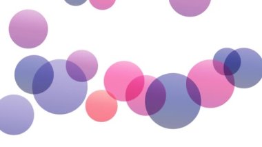 Renkli toplar beyaz bir arkaplana düşer ve onu doldurur, animasyon çizimi