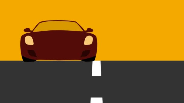 Canlandırılmış Arka Plan Araba Yolda Yarışıyor — Stok video