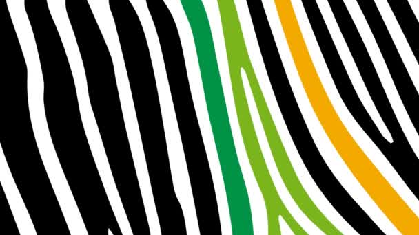 Animatie Achtergrond Met Kleurrijke Zebra Bont Met Afrika Kaart — Stockvideo