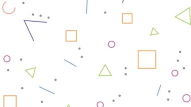 Dijital resim. Canlandırılmış soyut geometrik renkli arkaplan. Desen görüntüleri