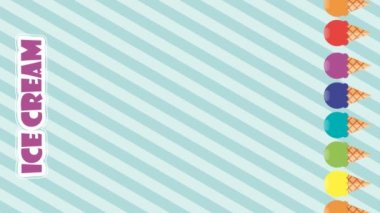 Dondurmaya giriş ve liste, dikey canlandırma arkaplanı metin için kopyalama alanı ile retro biçiminde