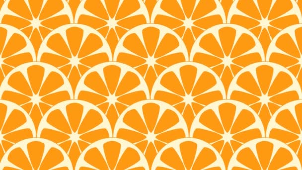 Seamless Geometric Pattern Sliced Oranges Animated Background Illustration — Stock Video