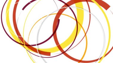 Geometrik yuvarlak daire, beyaz arkaplan tasarımı yapar. Döner ve hareket eder. Canlandırılmış resimleme