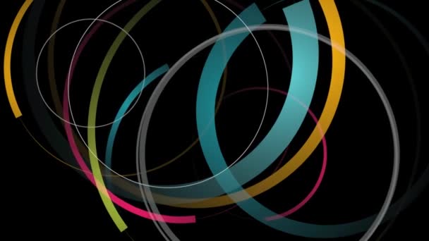 Géométrique Cercle Rond Formes Design Fond Noir Cercles Rotation Mouvement — Video