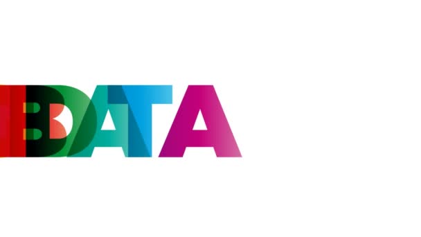 Das Wort Big Data Animiertes Banner Mit Dem Text Farbigen — Stockvideo