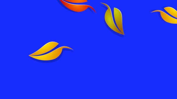 Autumn Drawing Background Copy Space Abstract Dead Leaves Falling Animated — Stock Video