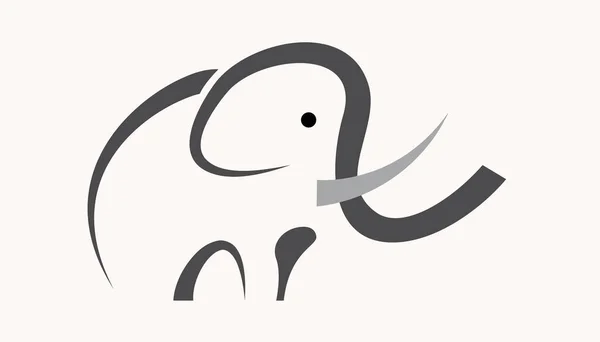 Elefant Silhouette Linearer Form Abstrakte Vektorvorlage — Stockvektor