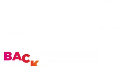 Okula ve ellere selam veren insanlarla geri dönüş sözü. Metin ile canlandırılmış pankart. 