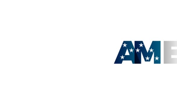 Palabra Americano Banner Animado Con Arco Iris Color Texto — Vídeos de Stock
