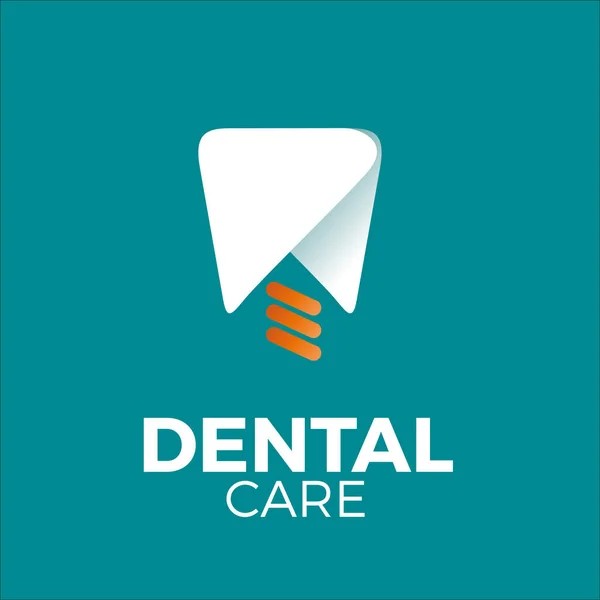 Implante Dental Logotipo Vectorial Para Dentista Clínica Dental Técnico Dental — Vector de stock