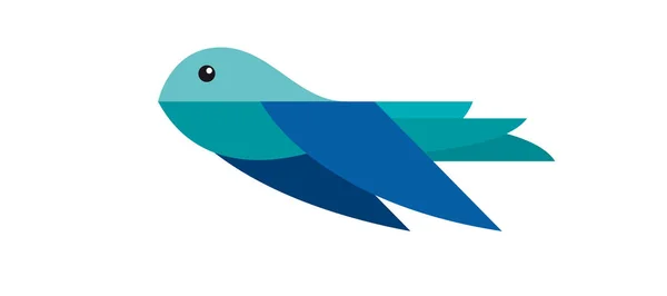 Oiseau Bleu Abstrait Vol Modèle Vectoriel — Image vectorielle