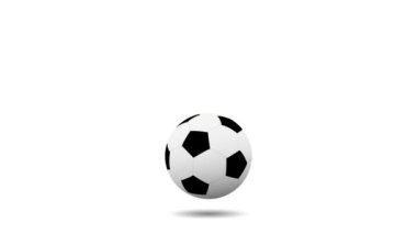 Futbol topu beyaz arka planda zıplıyor 