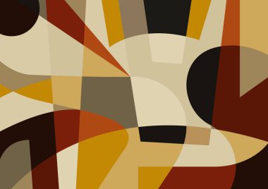 Bir resim dışavurumculuğundan ve geometrik soyutlamacılıktan esinlenilmiş dijital çerçeve. Renkli arkaplan