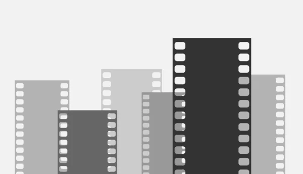 Ville Cinéma Film Cinématographique Qui Forme Quartier Avec Des Bâtiments — Image vectorielle