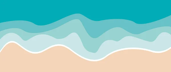 Summer Concept Vector Background Banner Beach Turquoise Sea Waves Pattern —  Vetores de Stock