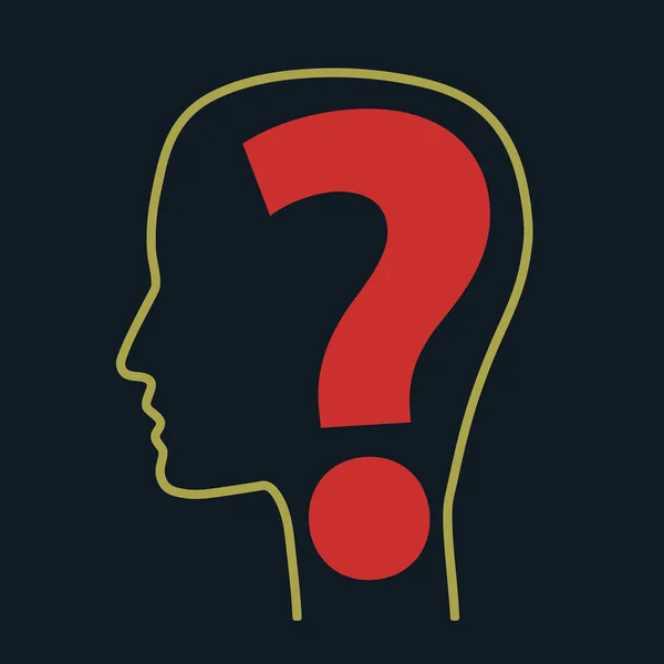 Question Mark Head Faq Doubt Vector Icon Info — Stok Vektör