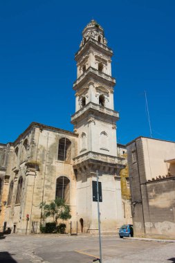 Maglie 'nin Duomo Katedrali' nin çan kulesi. Puglia. İtalya.