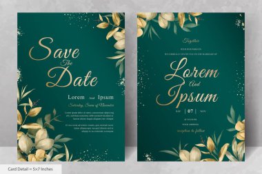 Zarif Suluboya Düğün Davetiyesi Şablonu