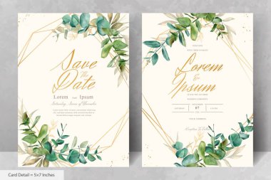 Zarif Suluboya Düğün Davetiyesi Şablonu