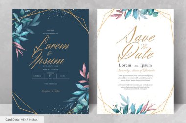 Zarif Suluboya Düğün Davetiyesi Şablonu