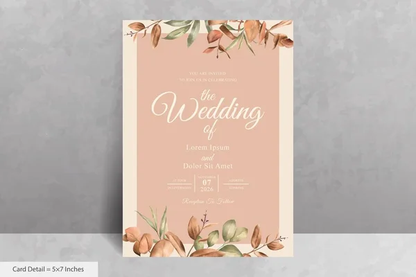Set Von Eleganten Aquarell Hochzeitseinladungskarten Vorlage — Stockvektor