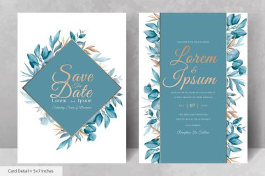 Zarif Suluboya Düğün Davetiyesi Şablonu