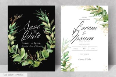 Zarif Suluboya Düğün Davetiyesi Şablonu