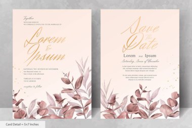 Zarif Suluboya Düğün Davetiyesi Şablonu