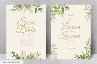 Zarif Suluboya Düğün Davetiyesi Şablonu