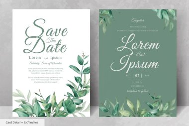 Zarif Suluboya Düğün Davetiyesi Şablonu