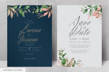 Zarif Suluboya Düğün Davetiyesi Şablonu