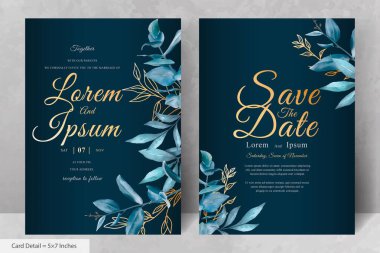 Zarif Suluboya Düğün Davetiyesi Şablonu