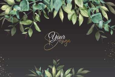 Yeşillik Suluboya Çiçek Düzenleme Tasarımı