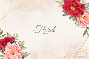 Zarif Suluboya Çiçek Arkaplan Tasarımı El yapımı Şakayık ve Yapraklı