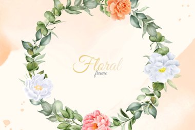 Zarif Suluboya Çiçek Arkaplan Tasarımı El yapımı Şakayık ve Yapraklı