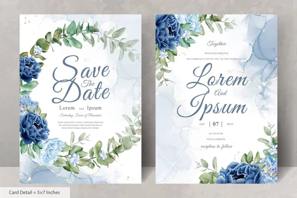 Suluboya Deniz Mavisi Çiçek ve Çelenk Düğün Kırtasiyesi Bırakıyor