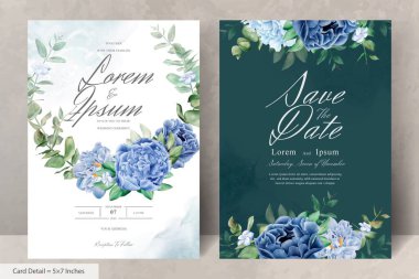 Suluboya Deniz Mavisi Çiçek ve Çelenk Düğün Kırtasiyesi Bırakıyor