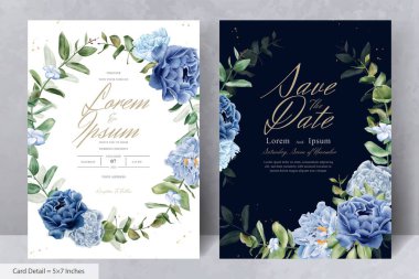 Suluboya Deniz Mavisi Çiçek ve Çelenk Düğün Kırtasiyesi Bırakıyor