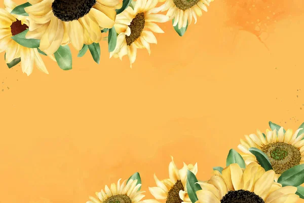 Watercolor Sunflower Background Design — Wektor stockowy