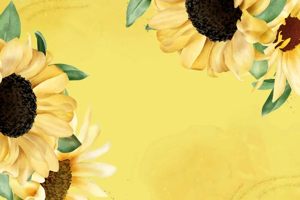 Suluboya Ayçiçeği Arkaplan Tasarımı