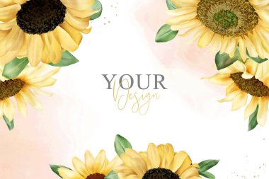 Suluboya Ayçiçeği Arkaplan Tasarımı