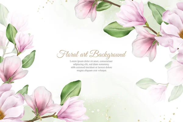 Elegant Magnolia Arrangement Flower Wedding Background Design — Stock Vector