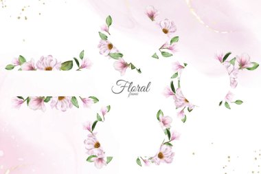 Manolya Suluboya Düğün Çerçeveleri Çok Amaçlı Şablon Tasarımı Koleksiyonu